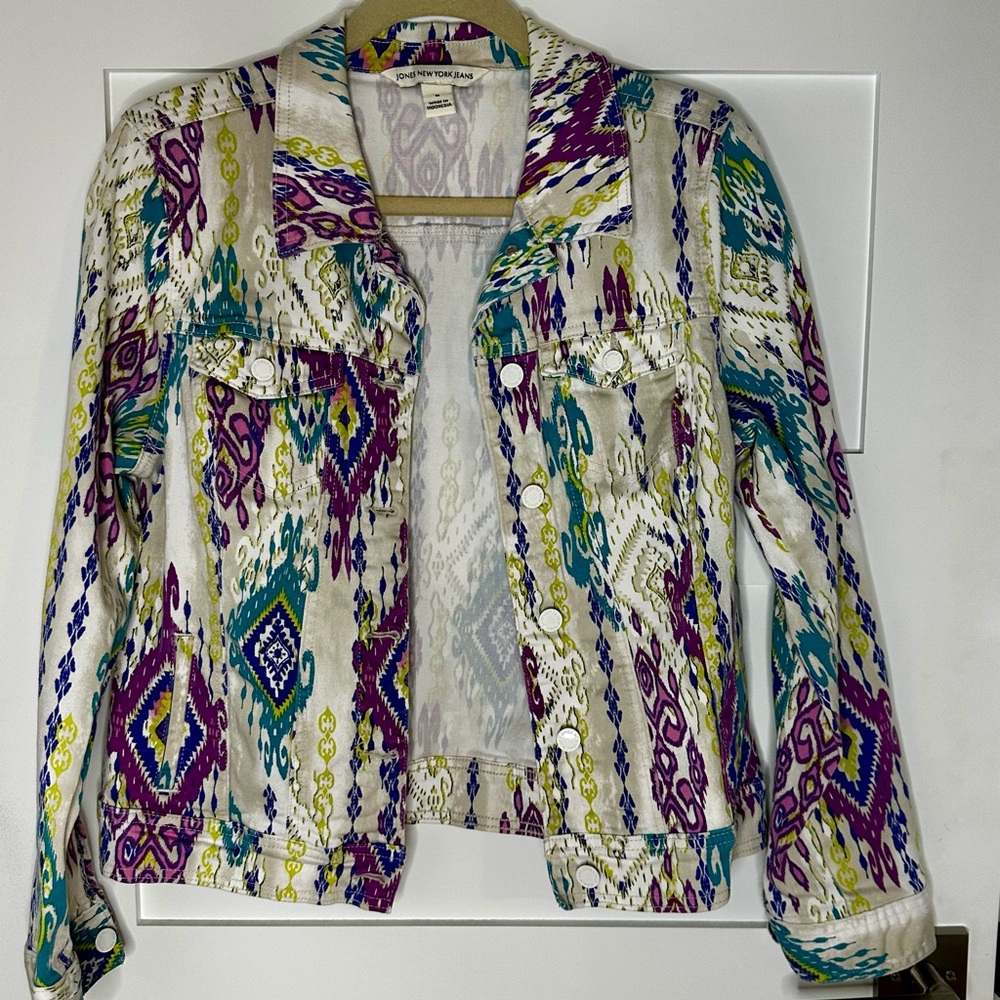 Jones New York Multicolor Jean Jacket
